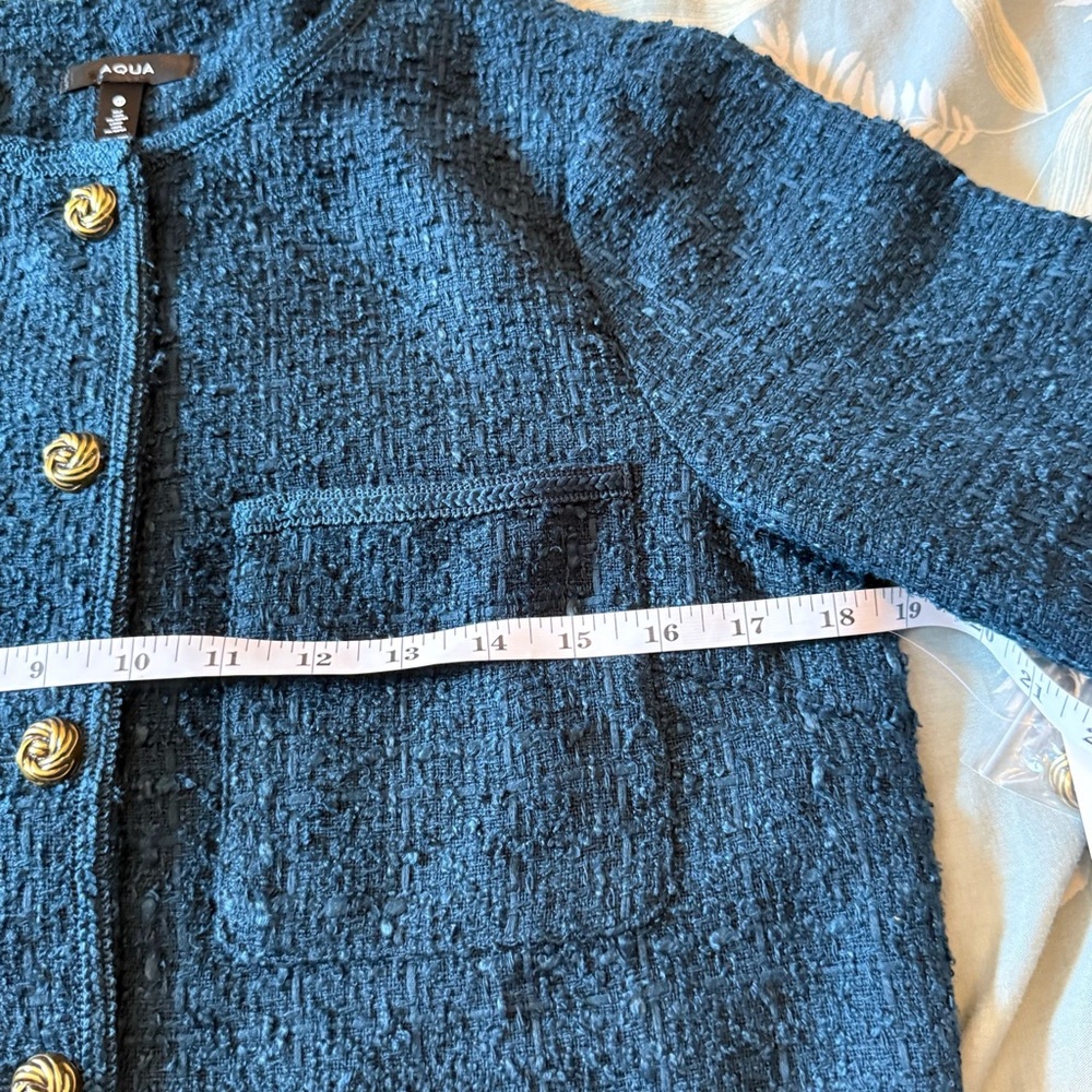 Aqua Women's Reilly Tweed Cropped Jacket Size M 100% exclusive L31901 NWT - Picture 9 of 12